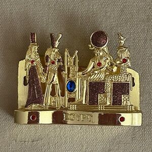 Egyptian Themed Gold and Red Business Card Holder